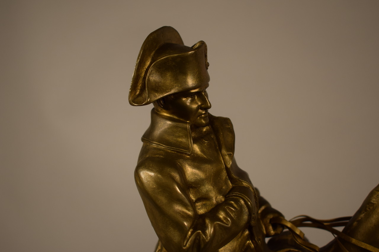 Napoleon on Horseback Bronze Statue signed Gregoire (Jean Louis Gregoire France 1840-1890)