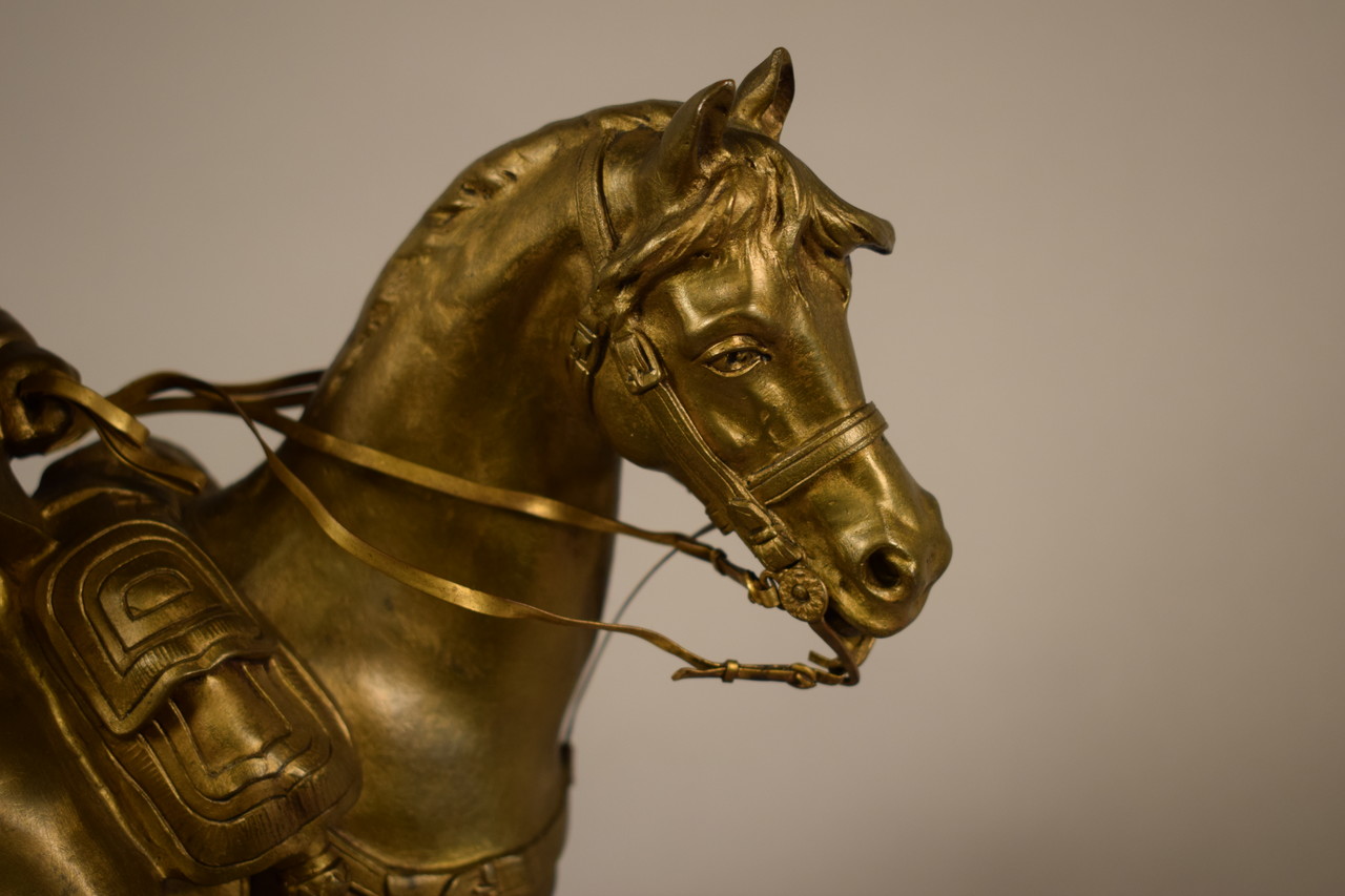 Napoleon on Horseback Bronze Statue signed Gregoire (Jean Louis Gregoire France 1840-1890)