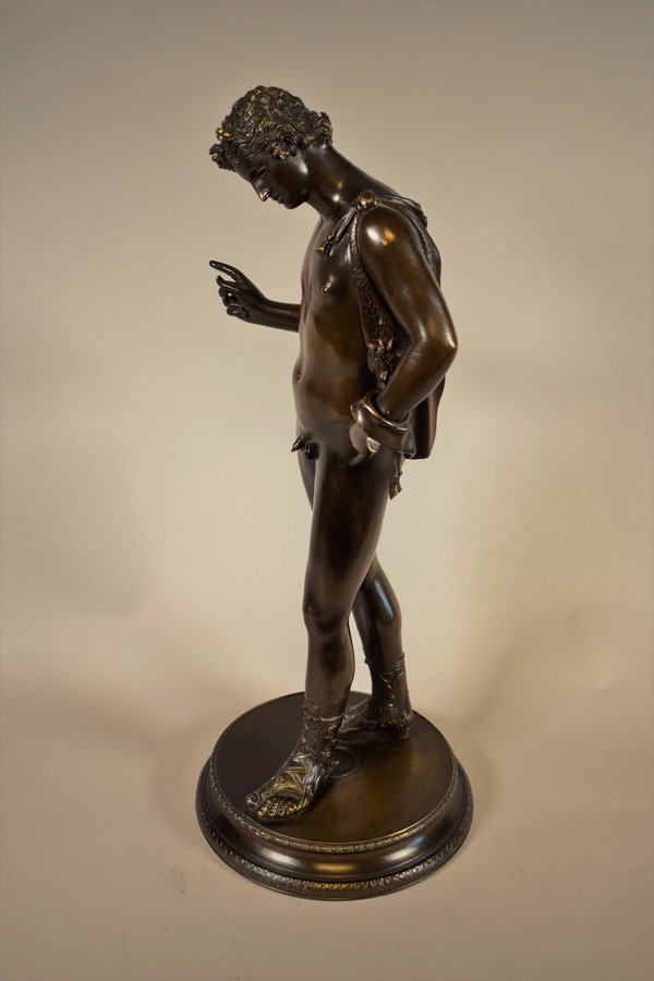 Narcissus Grand Tour bronze sculpture Italy late 19th century