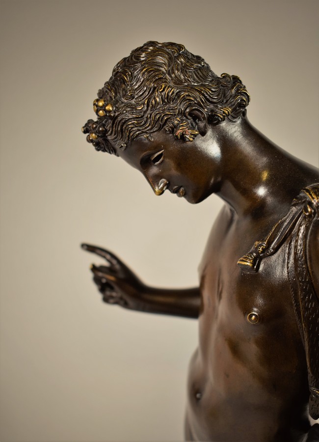 Narcissus Grand Tour bronze sculpture Italy late 19th century