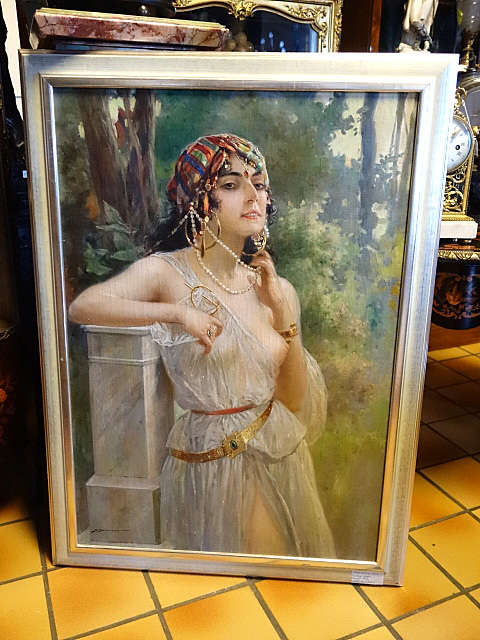 Painting Oriental Beauty by Joseph Brunner Vienna Austria Oil on canvas