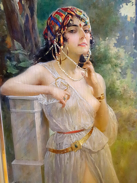 Painting Oriental Beauty by Joseph Brunner Vienna Austria Oil on canvas