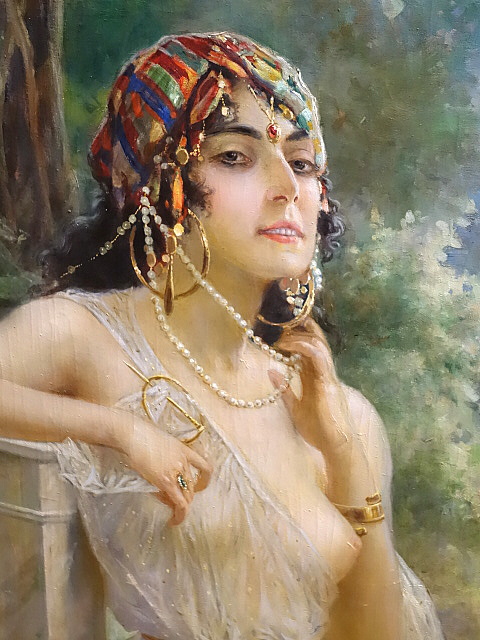 Painting Oriental Beauty by Joseph Brunner Vienna Austria Oil on canvas