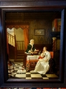 Painting signed Alexis Van Hamme Interior Scene with two Ladies