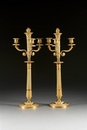 Pair Candelabra Gilt Bronze Ormolu Empire Period France 