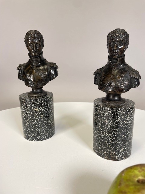 Pair of bronze busts Early 19th century