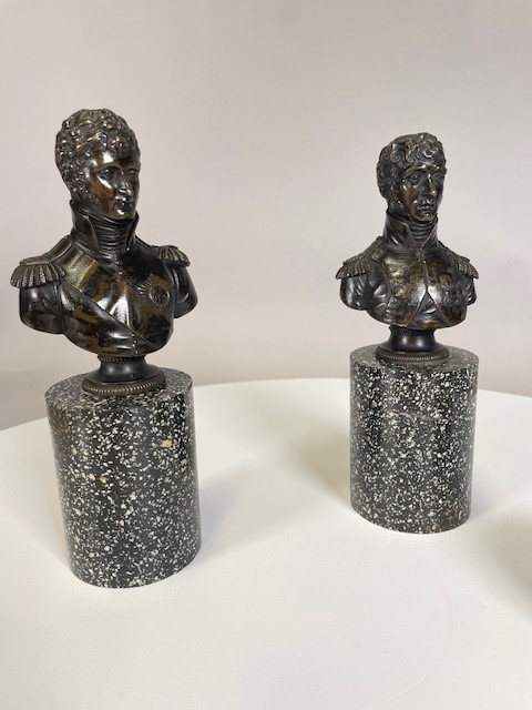 Pair of bronze busts Early 19th century