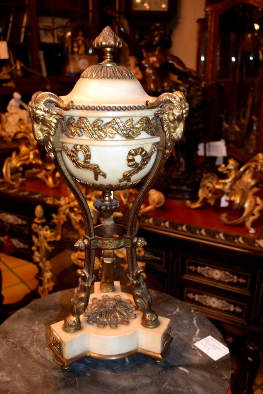 Pair of Louis XVI marble urns