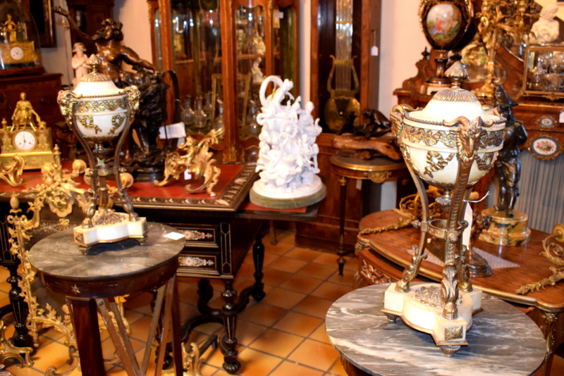 Pair of Louis XVI marble urns