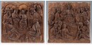 Pair of reliefs in oak , Flemish circa 1500