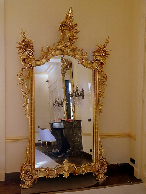 Pair Palatial Gilt Mirrors Louis XV Style (left & right)