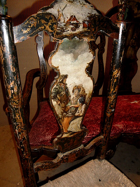 Salon suite painted wood Holland Hindeloopen 19th century