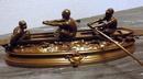 Sporting Statue in Bronze: a Rowing Boat Les Rameurs  signed Drouot France, ca. 1920