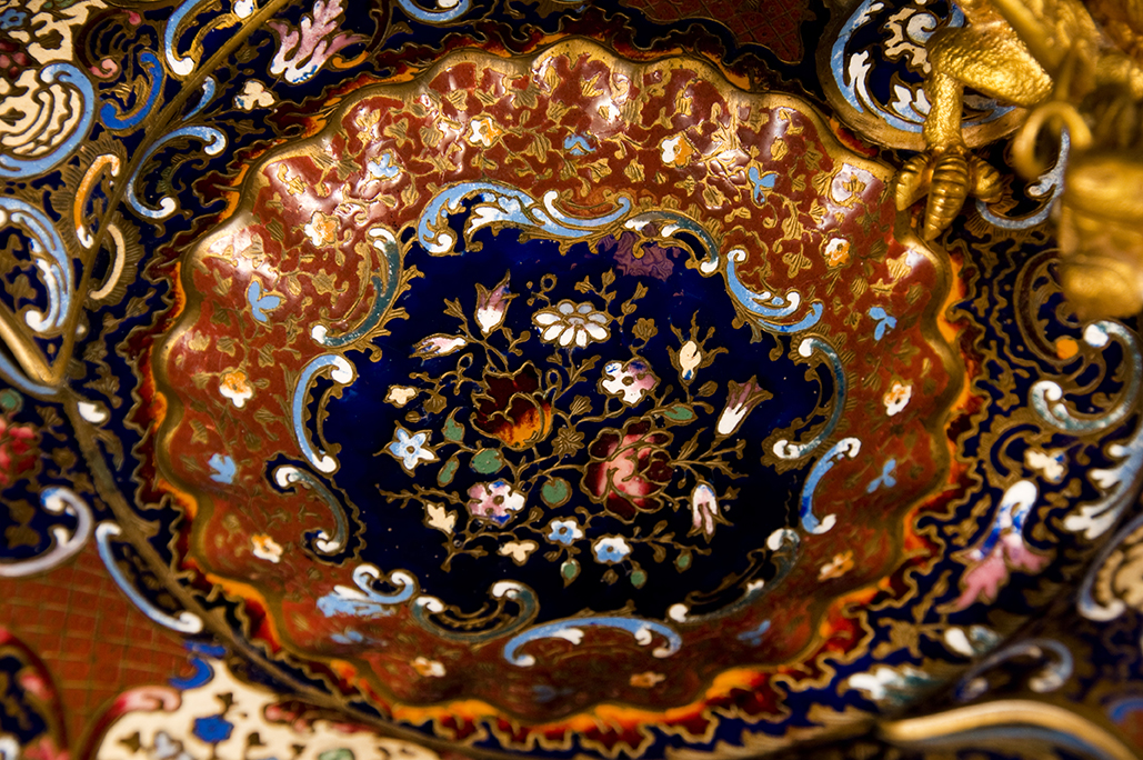 Vide Poche  Champleve Enamel in Chinoiserie Style, France, circa 1900