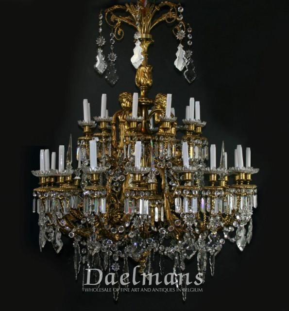 Antique Chandelier Crystal And Gilt Bronze Cherubs 19th Century - Antique Bronze Cherub Chandelier Antique Chandelier Crystal And Gilt Bronze Cherubs 19th Century - Antique Bronze Cherub Chandelier